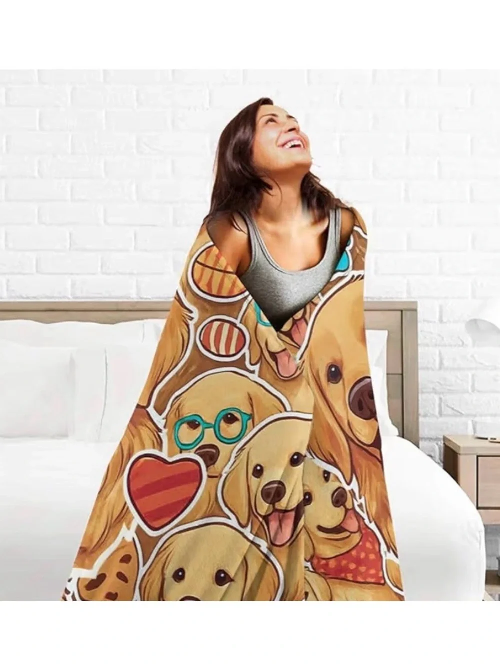 Golden Retriever Graphic Throw Blanket